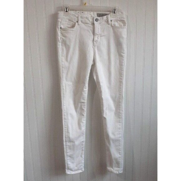 All Saints Jeans Womens Size 31 Grace White Stretchy Skinny‎ Mid Rise Stretch - Picture 1 of 8